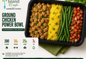 Ground Chicken, Yellow Rice, Green Beans and Pico Ground Chicken, Yellow Rice, Green Beans and Pico