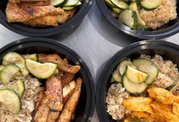 Grilled Chicken, Brown Rice, Zucchini and Pico