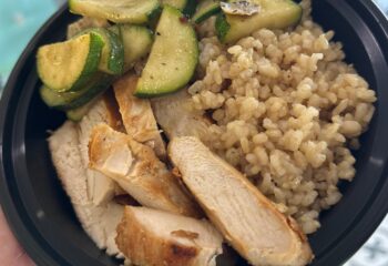 Grilled Chicken, Organic Brown Rice, Zucchini