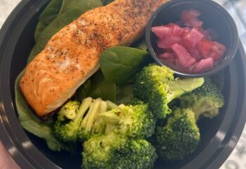 Salmon, Spinach, Broccoli, Pico